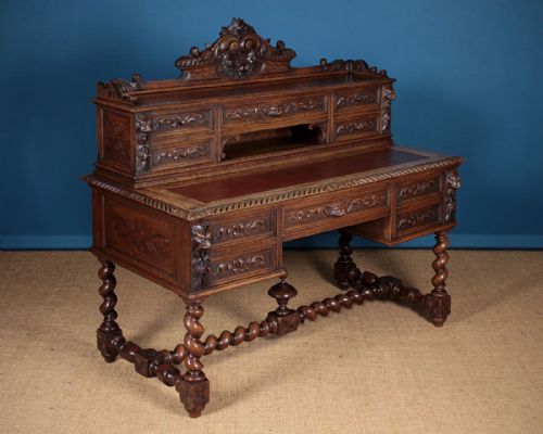 19th.c. Carved Oak Writing Desk C.1880