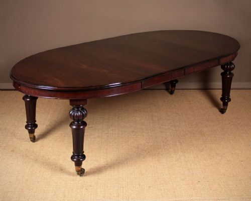 Eight Seater Extending Mahogany Campaign Dining Table C.1850.