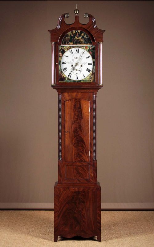 Scottish Longcase Clock with Robbie Burns Themed Painted Face C.1830