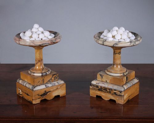 Pair Mid 19th.c. Sienna Marble Tazze C.1850