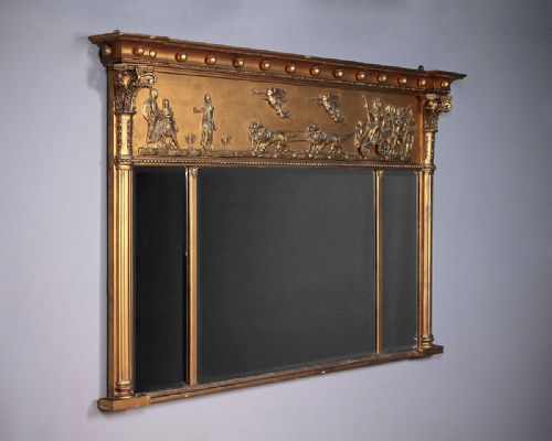Overmantle Mirror with Classical Frieze C.1890.