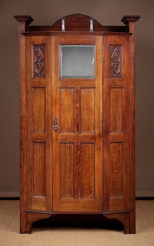 20th.c. Arts & Crafts Oak Wardrobe or Hall Robe C.1910