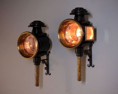 fig 1. Pair of Large Coach Lights by Atkinson & Phillipson c.1890.