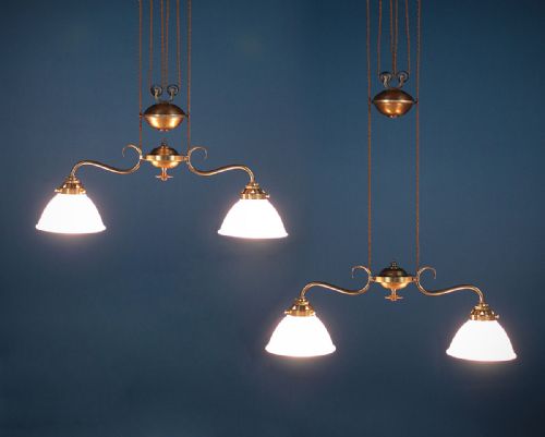 Pair of Adjustable Hanging Lights C.1920.