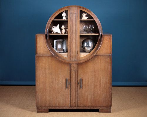 Art Deco Limed Oak Side Cabinet C.1930.