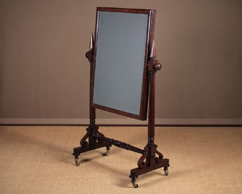 Early 19th.c. Mahogany Cheval Dressing Mirror C.1830.