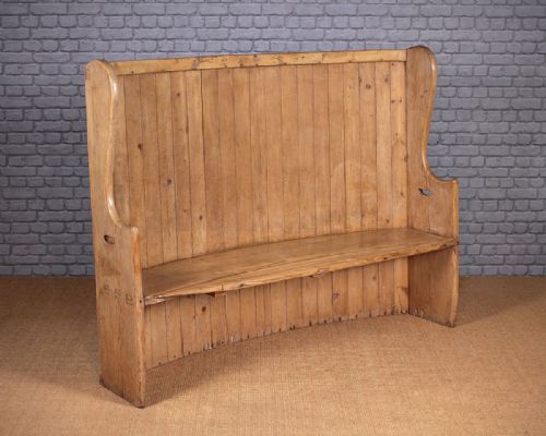 Mid 19th.c. High Back Pine Settle C.1850