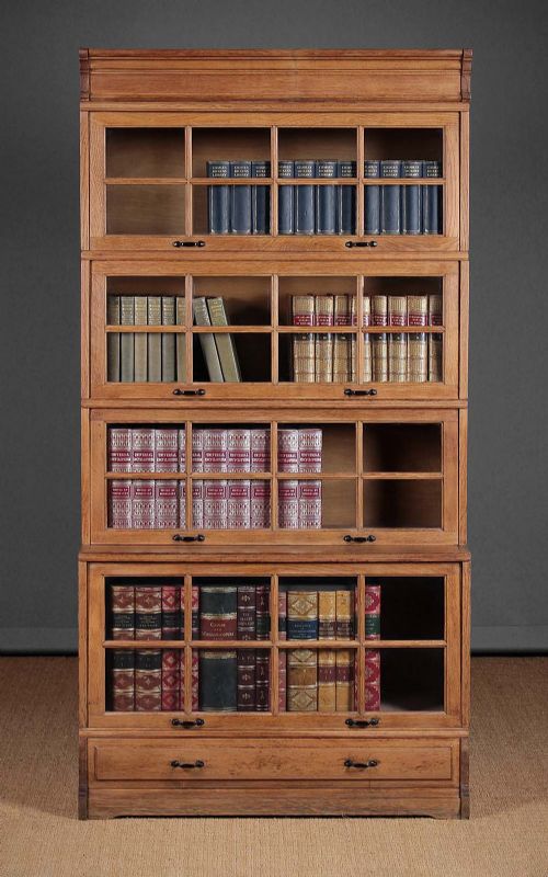 Pale Oak Stacking Office Bookcase C.1910.