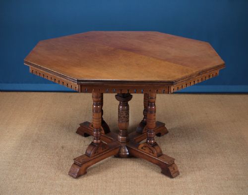 19th.c. Gothic Revival Walnut Centre Table C.1870