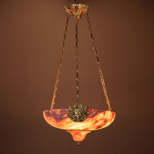 Edwardian Era Alabaster Ceiling Light C.1910