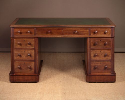 Large Mahogany Pedestal Desk C.1890.