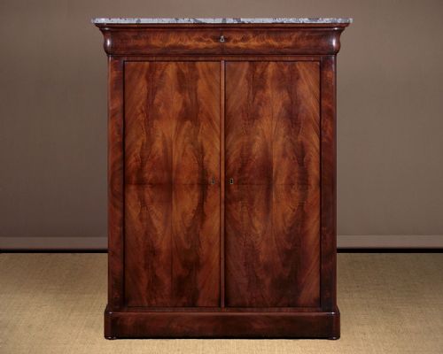 19th.c French Mahogany Marble Top Side Cabinet C.1860.