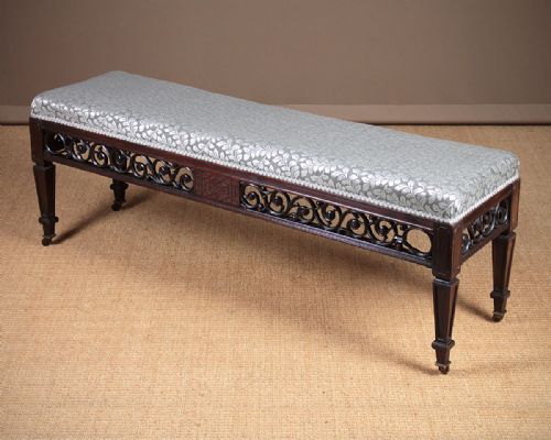 Edwardian Mahogany Window Seat C.1905.