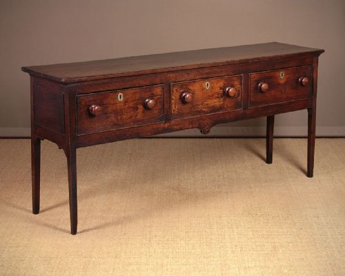 Georgian Oak Open Welsh Dresser Base C.1790