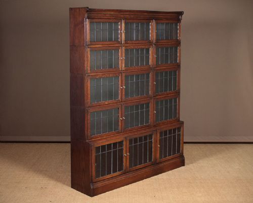 Large Oak Stacking Office Bookcase C.1920.