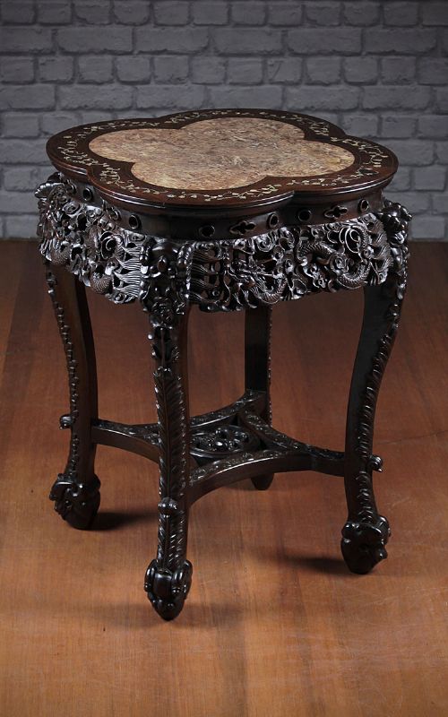 Late 19th.c. Marble Top Oriental Urnstand C.1890.