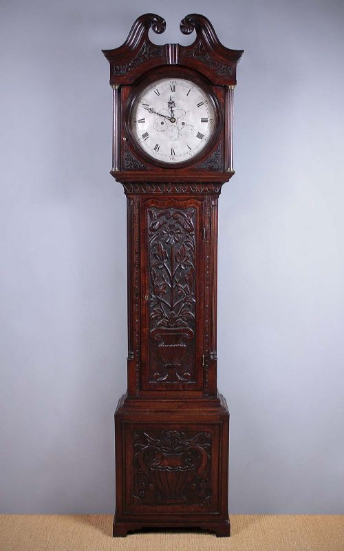 Late 19th.c. Carved Oak Longcase Clock C.1880