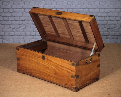 Brass Bound Camphorwood Campaign Chest C.1880.