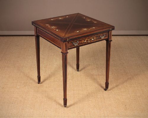 Late 19th.c. Rosewood Envelope Card Table C.1890