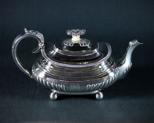 Silver Teapot by Crispin Fuller of London 1820.