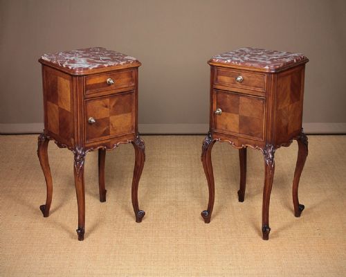 Pair Early 20th.c. French Walnut Bedside Cabinets C.1920