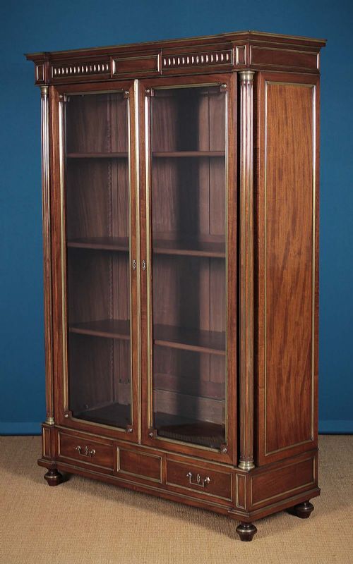 French Brass Mounted Mahogany Bookcase C.1900.