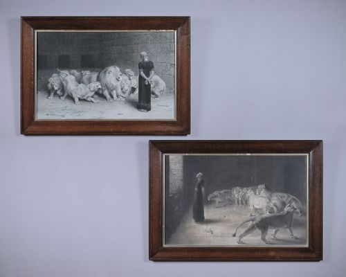 Pair of Engravings of Daniel and the Lions C.1895