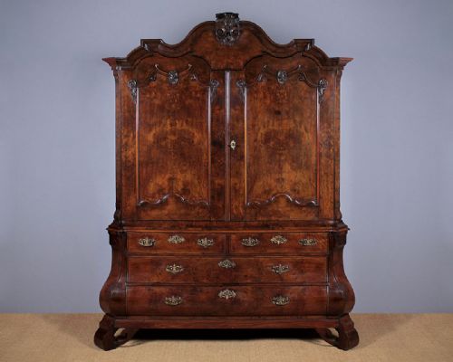 18th.c. Walnut Linen Press or House Keeper’s Cupboard C.1780