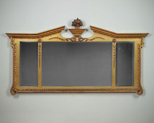 Triple Plate Overmantle Mirror C.1900.