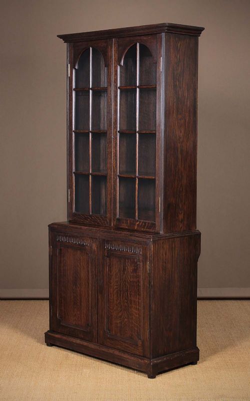 Small Glazed Oak Bookcase C.1925.