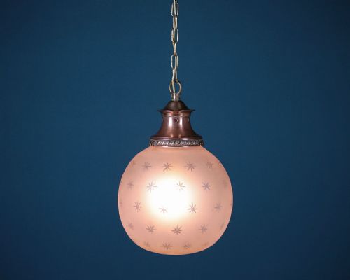 Frosted Glass Porch Light with Star Detail C.1910.