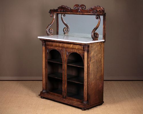 Rosewood and Marble Top Chiffonier Side Cabinet C.1830.