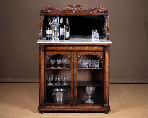 fig 1. Rosewood and Marble Top Chiffonier Side Cabinet c.1830.