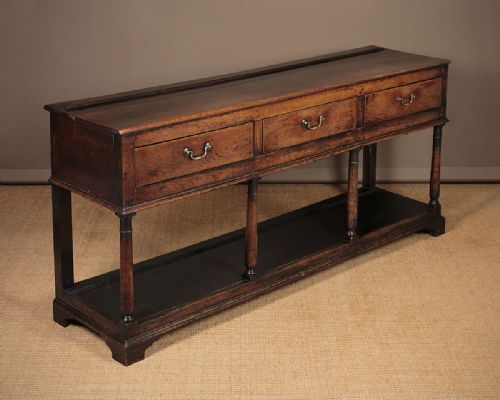 Georgian Oak Potboard Dresser Base C.1800.
