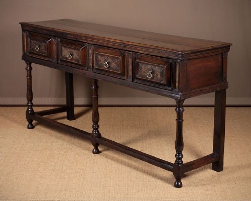 Oak Dresser Base with Oyster Veneered Front C.1920.