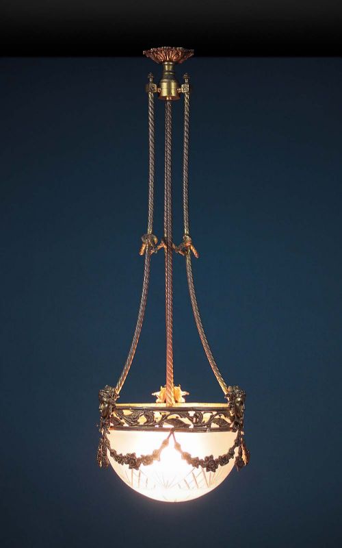 19th.c. Gilded Brass Porch Light C.1880.