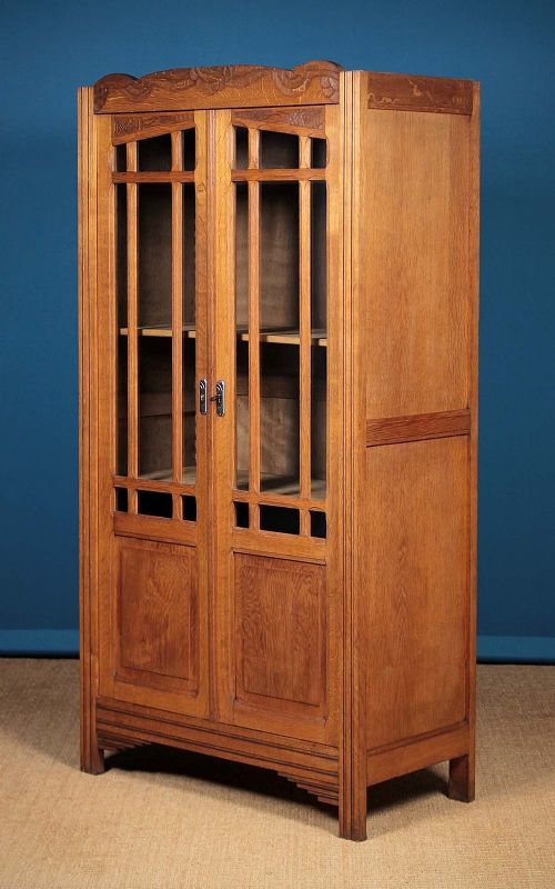 Pale Oak Art Deco Glazed Cabinet C.1930.