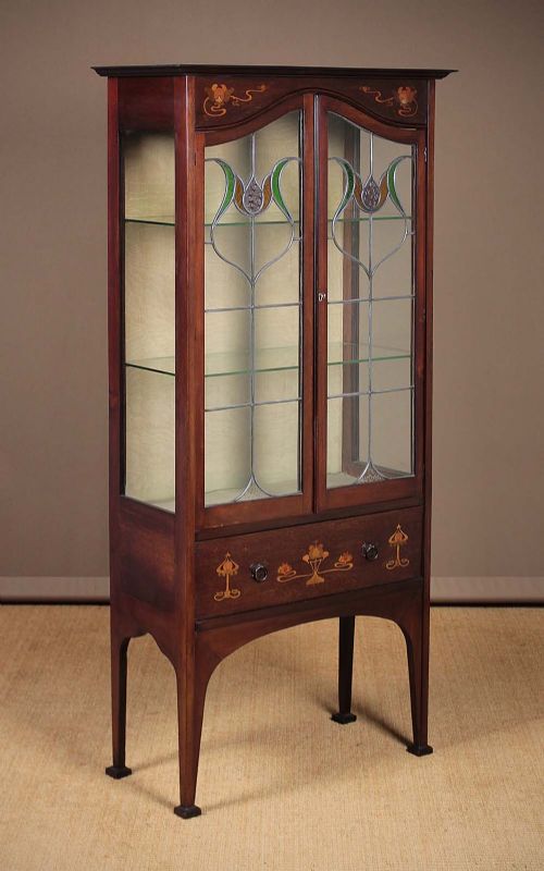 Art Nouveau Inlaid Display Cabinet C.1905.