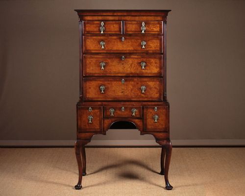 Queen Anne Style Walnut Chest on Stand C.1920.