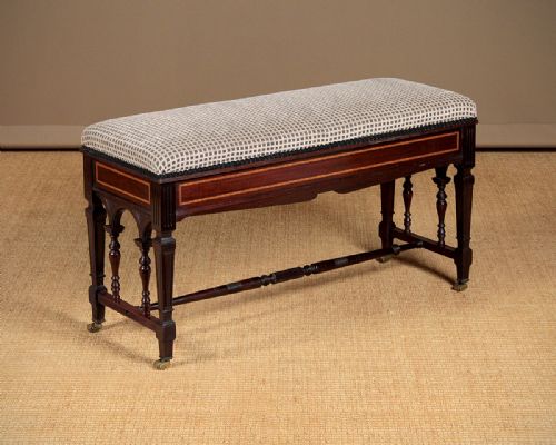 Edwardian Mahogany Duet Piano Stool C.1905.