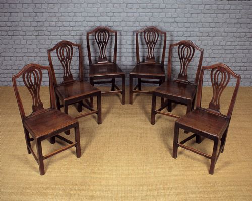 Six Country Hepplewhite Dining Chairs C.1800.