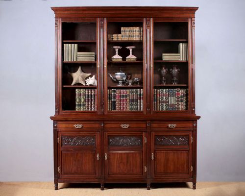 19th.c. Walnut Library Bookcase by Edwards & Roberts C.1890.