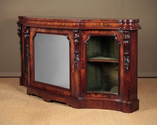 Serpentine Front Rosewood Console Cabinet C.1870.