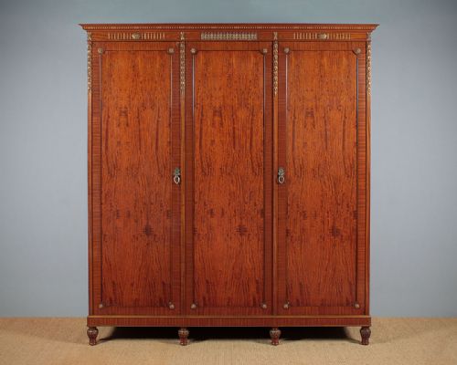 Adams Style Satinwood Wardrobe by Hille C.1920.