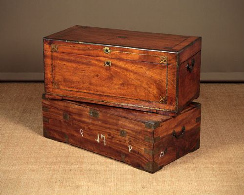 Two Camphorwood Campaign Chests C.1880.