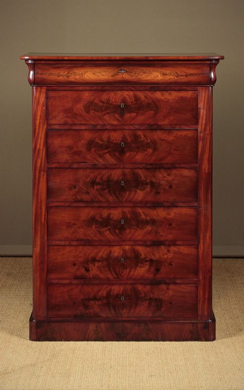 Tall Louis Philippe Style Chest of Drawers C.1890.