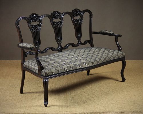 Carved Mahogany Chair Back Settee C.1890.