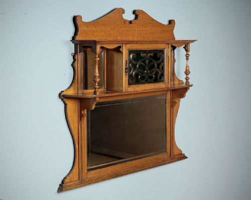 Arts & Crafts Oak Wall Mirror C.1900.