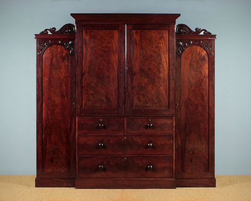 William IV Mahogany Combination Wardrobe & Press C.1830.