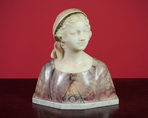 Alabaster Bust of a Girl C.1910.
